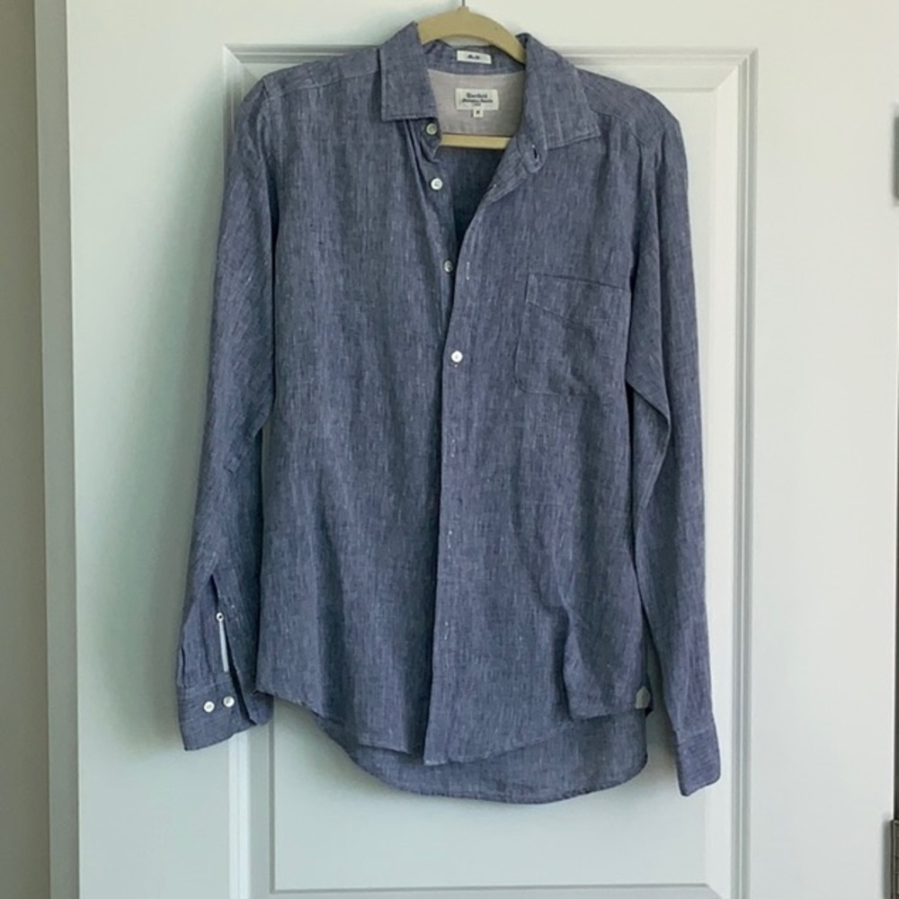 Mens Blue Slim Fit Buttondown